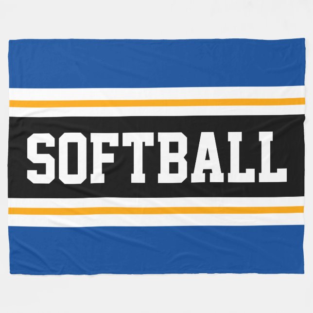 Couverture Polaire Fun SOFTBALL Bright Black Athlepes (Devant (Horizontal))