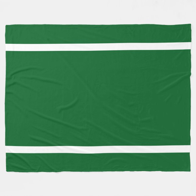 Couverture Polaire Fun Sporty Bold Vert Athlétique Blanc Bordures Ray (Devant (Horizontal))