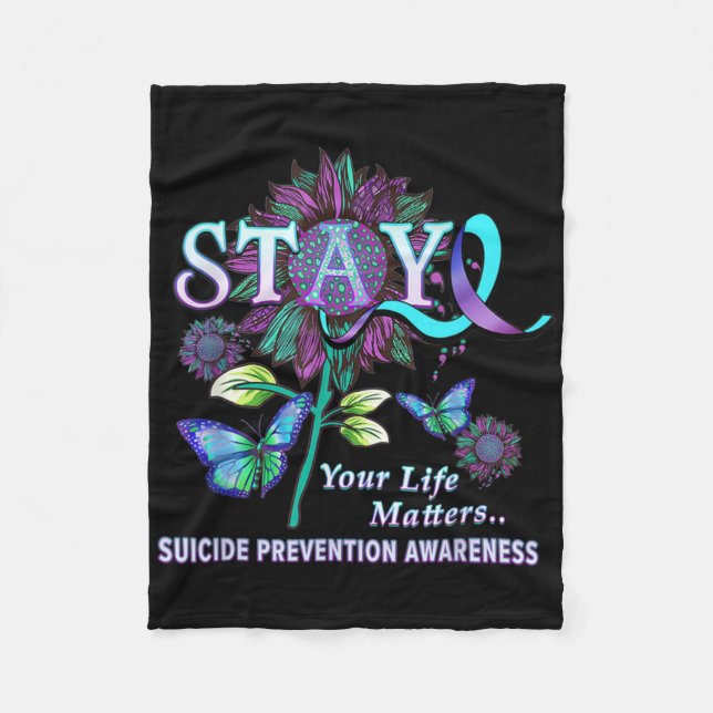 Couverture Polaire Fun Suicide Prevention Awareness Stay Your Life Pr (Devant)