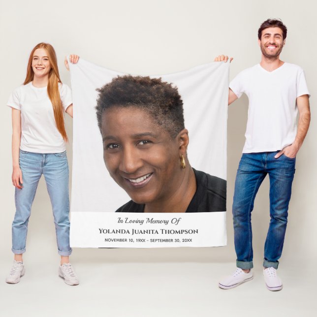 Couverture Polaire Funérailles commémoratives Photo personnalisée Ber (En situation)