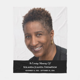 Couverture Polaire Funérailles mémorial personnalisé Photo de deuil S