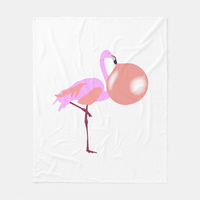 Couverture Polaire Funky Bubble Flamant rose de gomme soufflante bull (Devant)