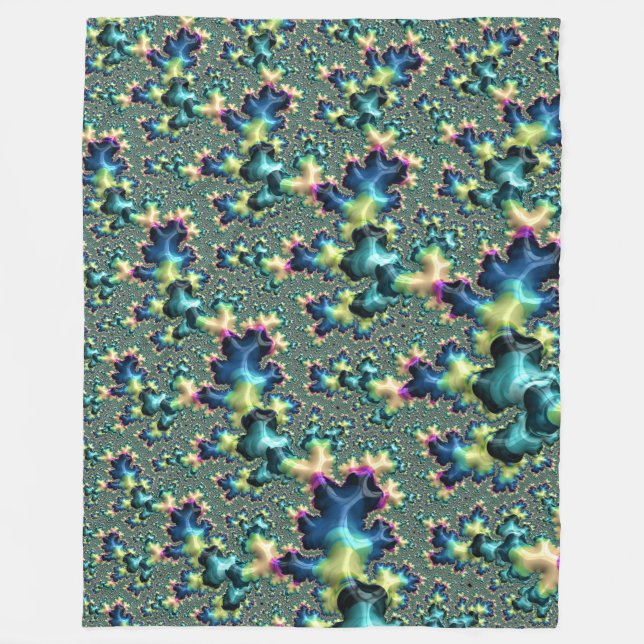 Couverture Polaire Funky Trippy Éclectique Bohème Hippie Abstrait Fra (Devant)
