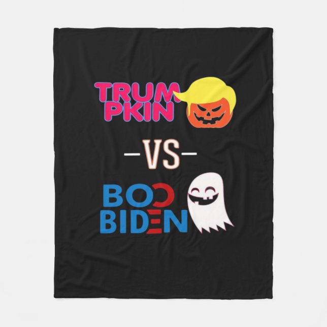 Couverture Polaire Funky Trumpkin Vs Boo Biden Classe Design Hallowee (Devant)