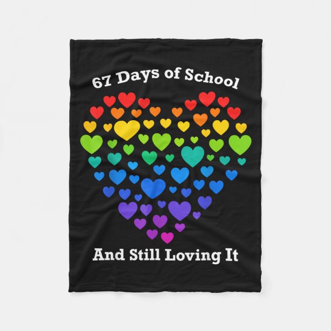Couverture Polaire Funny 100th Day Of School Shirt Teacher Heart Vale (Devant)
