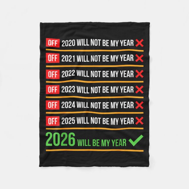 Couverture Polaire Funny 2026 Will Be My Year Sitive Comeback Humor  (Devant)