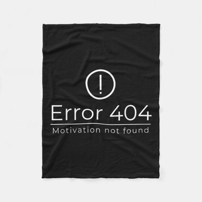 Couverture Polaire Funny 404 Motivation d'erreur introuvable Programm (Devant)