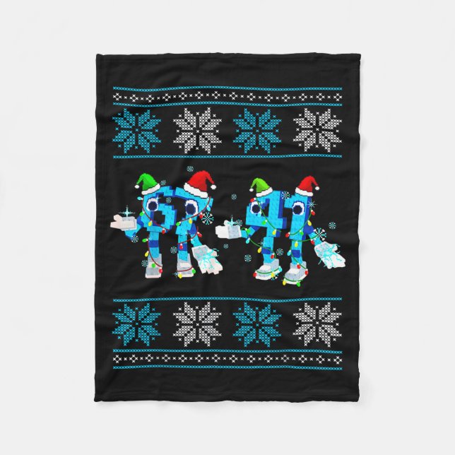Couverture Polaire Funny 67 And 41 Christmas Ugly Sweater For Boys Ki (Devant)