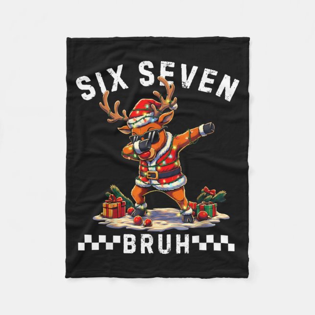 Couverture Polaire Funny 67 Christmas Six Seven Meme Dabbing Reindeer (Devant)