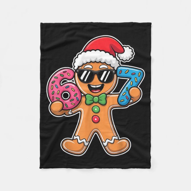 Couverture Polaire Funny 67 Christmas Six Seven Meme Xmas Gingerbread (Devant)