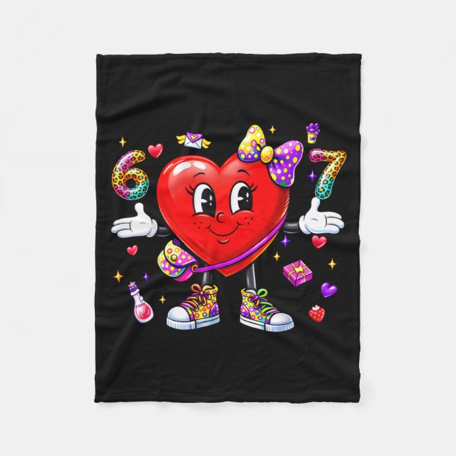 Couverture Polaire Funny 67 Heart Valentines Day Six Seven Meme 6 7 W (Devant)