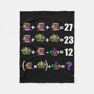 Couverture Polaire Funny 67 Mardi Gras Masks Jester Beads Math Equati