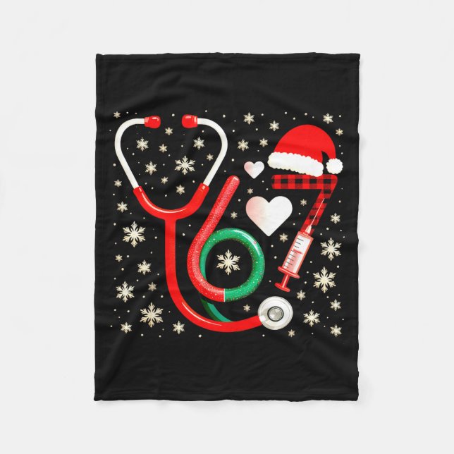 Couverture Polaire Funny 67 Meme Nurse Six Seven Nursing Festive Chri (Devant)