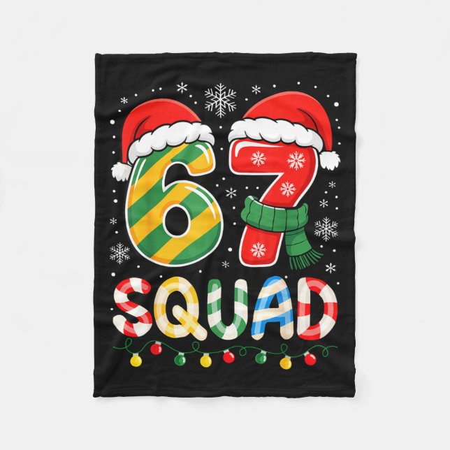 Couverture Polaire Funny 67 Squad Candy Cane Santa Hat Christmas Men  (Devant)