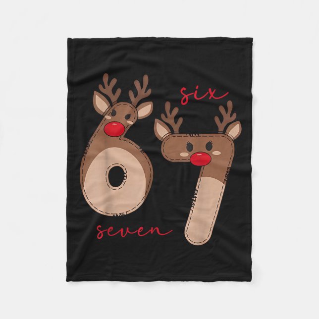 Couverture Polaire Funny 6 7 Six Seven Meme Christmas Reindeer Gen Al (Devant)