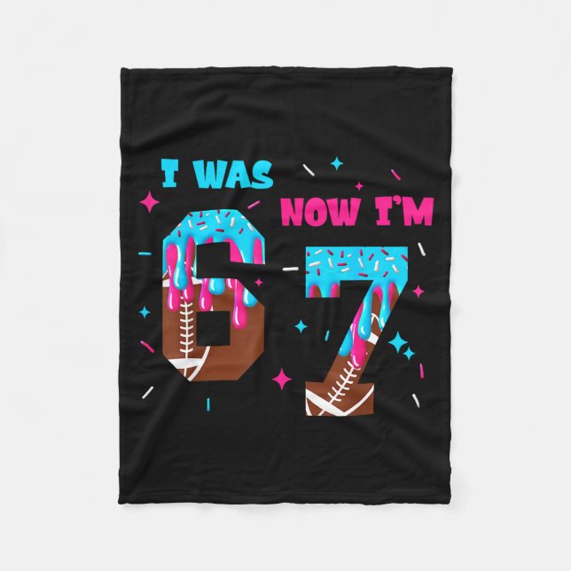 Couverture Polaire Funny 7 Year Old Birthday Football Ice Cream Drip  (Devant)