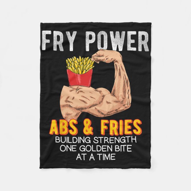 Couverture Polaire Funny Abs Exercice Fries Français Muscle Building  (Devant)
