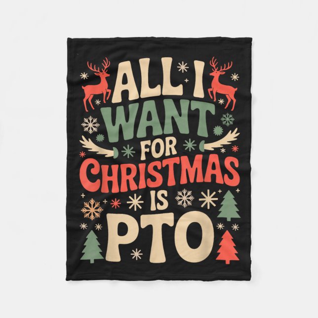 Couverture Polaire Funny All I Want For Christmas Is Pto Matching Ugl (Devant)