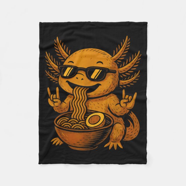 Couverture Polaire Funny Anime Kawaii Axolotl Eating Ramen Graphic Te (Devant)