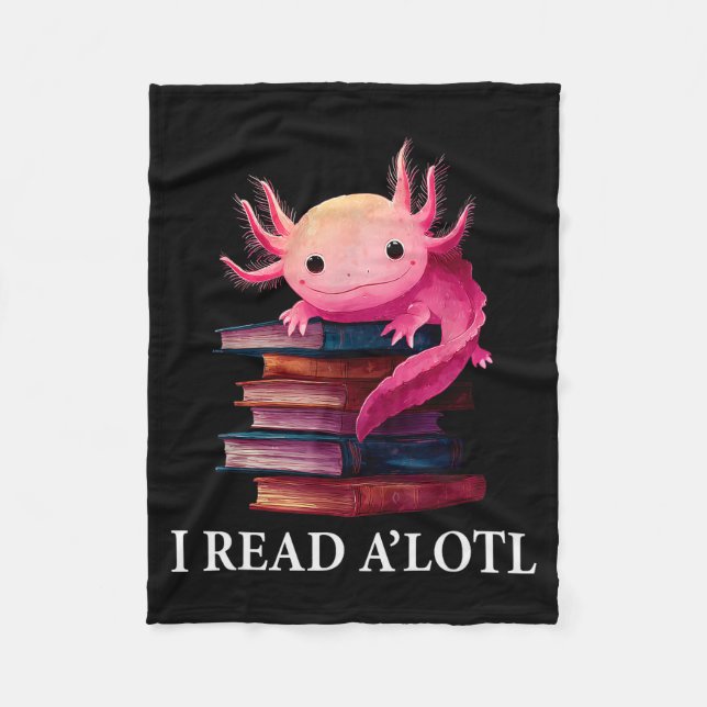 Couverture Polaire Funny Axolotl Book Lover Librarian Reading Library (Devant)
