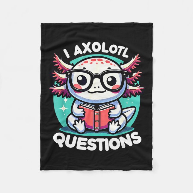 Couverture Polaire Funny Axolotl Questions Cute Axolotl  (Devant)