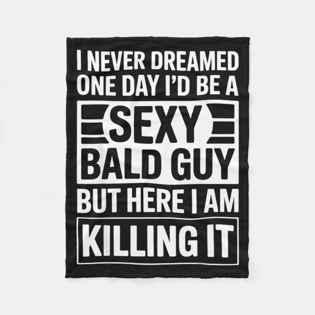 Couverture Polaire Funny Bald Man Art For Men Boys Bald Dad Bald Guy  (Devant)