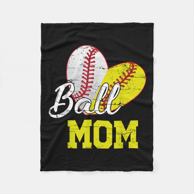 Couverture Polaire Funny Ball Mom Softball Baseball For Women Mothers (Devant)