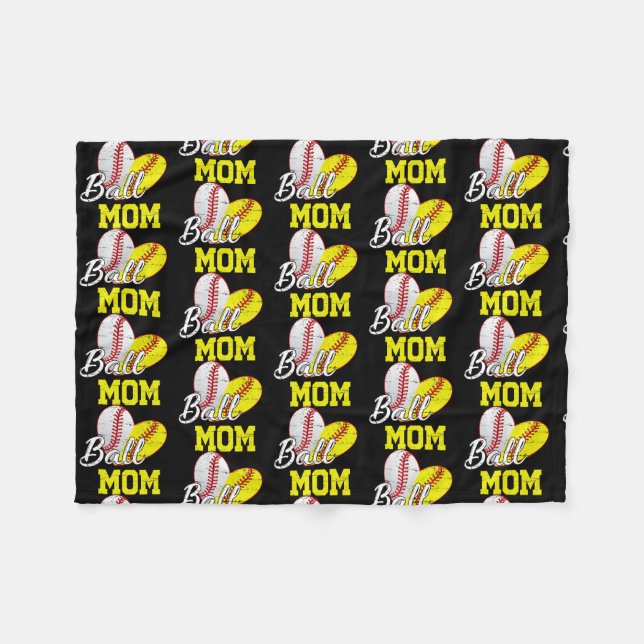 Couverture Polaire Funny Ball Mom Softball Baseball Gifts For Women (Devant (Horizontal))