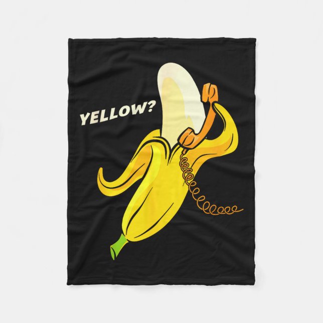 Couverture Polaire Funny Banana Phone - Yellow_ Hello_  (Devant)