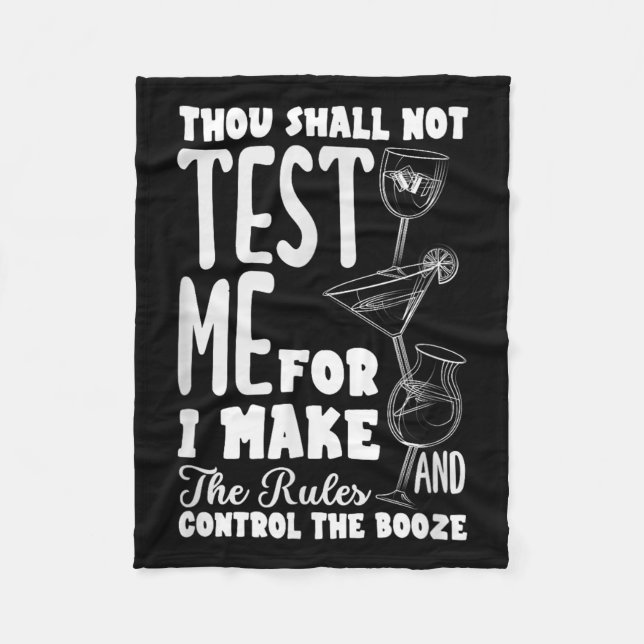 Couverture Polaire Funny Bartender Thou Shall Not Test Me Quote  (Devant)