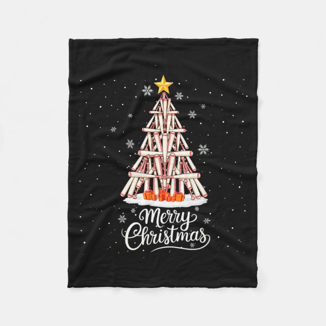 Couverture Polaire Funny Baseball Bats Christmas Tree Lights Xmas For (Devant)