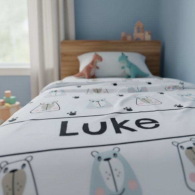 Couverture Polaire Funny Bears Kids (kids fleece blanket with name and bears)