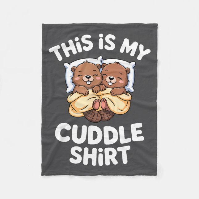 Couverture Polaire Funny Beaver Couple This Is My Cuddle  (Devant)