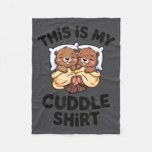 Couverture Polaire Funny Beaver Couple This Is My Cuddle  (Devant)