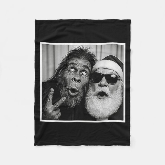 Couverture Polaire Funny Bigfoot Photobooth With Santa Christmas Xmas (Devant)