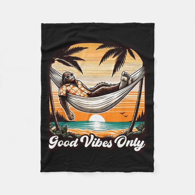 Couverture Polaire Funny Bigfoot Sasquatch Hawaiian Retro Beach Vacat (Devant)