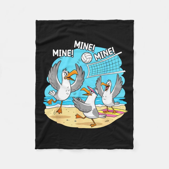 Couverture Polaire Funny Bird Playing Volleyball Mine Game Day Vibes  (Devant)