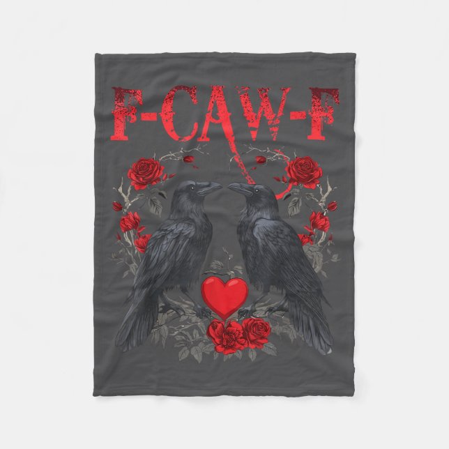Couverture Polaire Funny Black Bird F-caw-f Anti Valentines Day Singl (Devant)