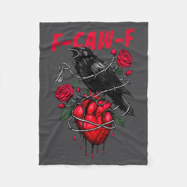 Couverture Polaire Funny Black Bird F-caw-f Anti Valentines Day Singl (Devant)