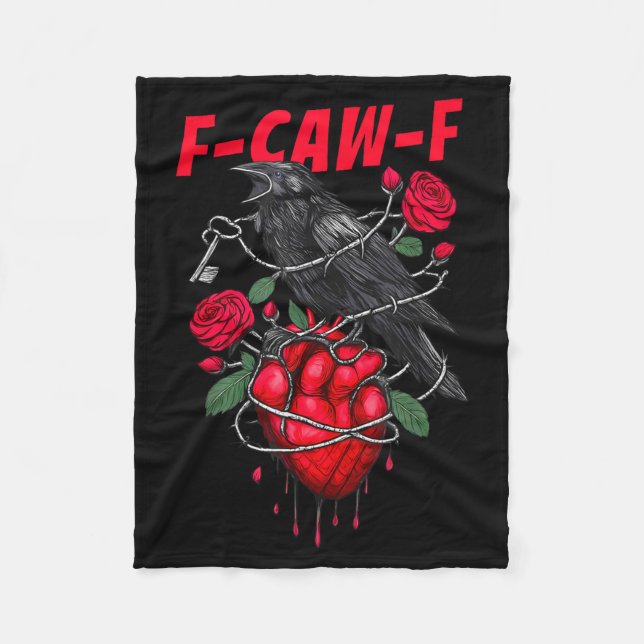 Couverture Polaire Funny Black Bird F-caw-f Anti Valentines Day Singl (Devant)