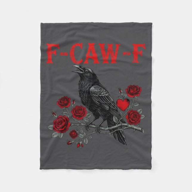 Couverture Polaire Funny Black Bird F-caw-f Anti Valentines Day Singl (Devant)