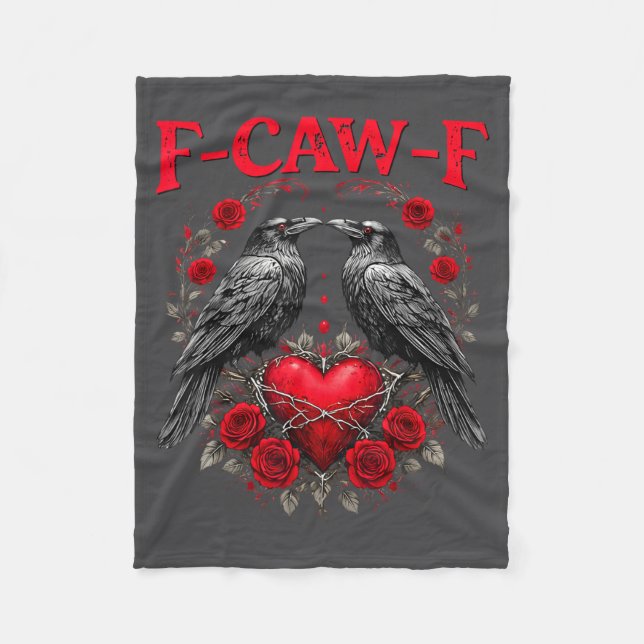 Couverture Polaire Funny Black Bird F-caw-f Anti Valentines Day Singl (Devant)