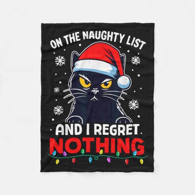 Couverture Polaire Funny Black Cat Christmas I Regret Nothing Cats Lo (Devant)