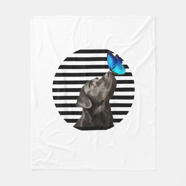 Couverture Polaire Funny Black Labrador Retriever Lab Chien Propriéta (Devant)