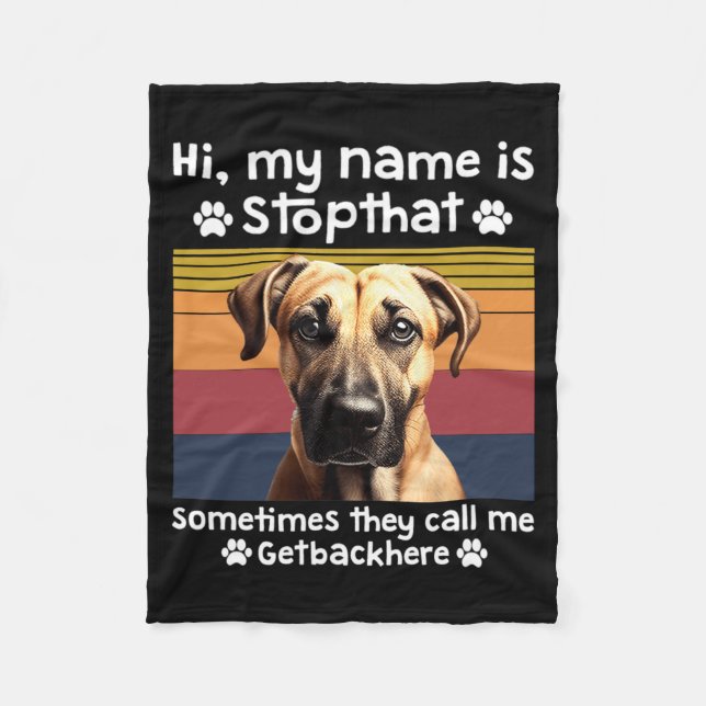 Couverture Polaire Funny Black Mouth Cur Dog Saying  (Devant)