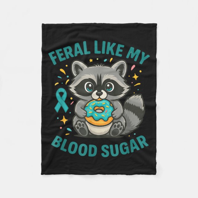 Couverture Polaire Funny Blood Sugar Raccoon Food Chaos Diabetes Fera (Devant)