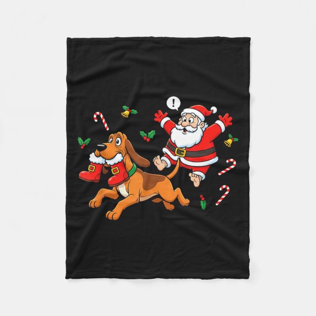 Couverture Polaire Funny Bloodhound Santa Claus Boots Christmas Women (Devant)
