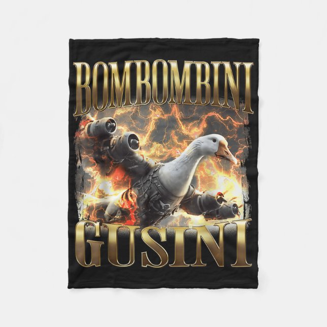 Couverture Polaire Funny Bombombini Guzzini - Italien Brainrot Meme (Devant)