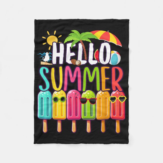 Couverture Polaire Funny Bonjour vacances été Popsicle Ice Lolly Ice (Devant)