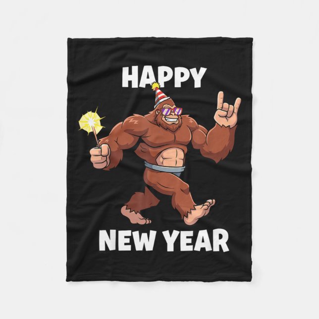 Couverture Polaire Funny Boys Nye Outfit, Mens Fireworks Bigfoot Happ (Devant)
